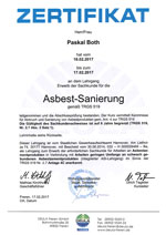 Zertifikat Asbestsanierung
